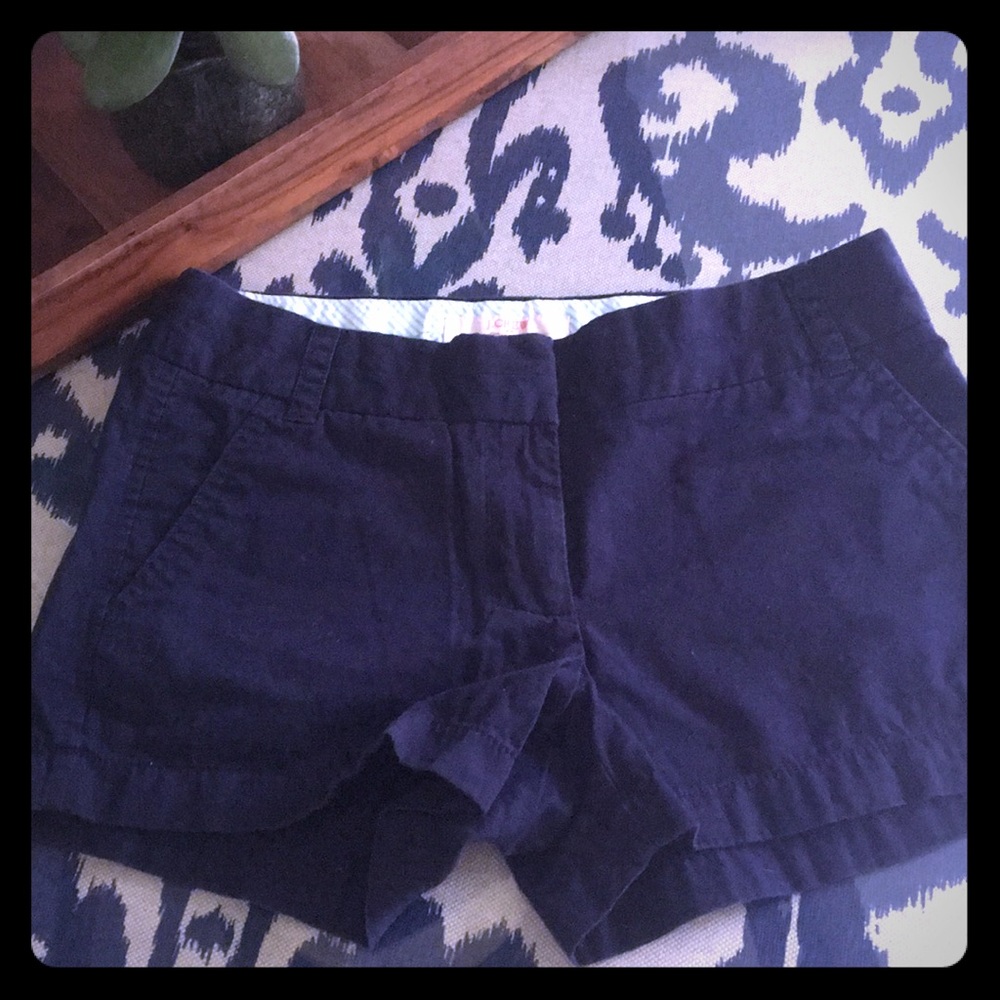 J crew navy chino shorts